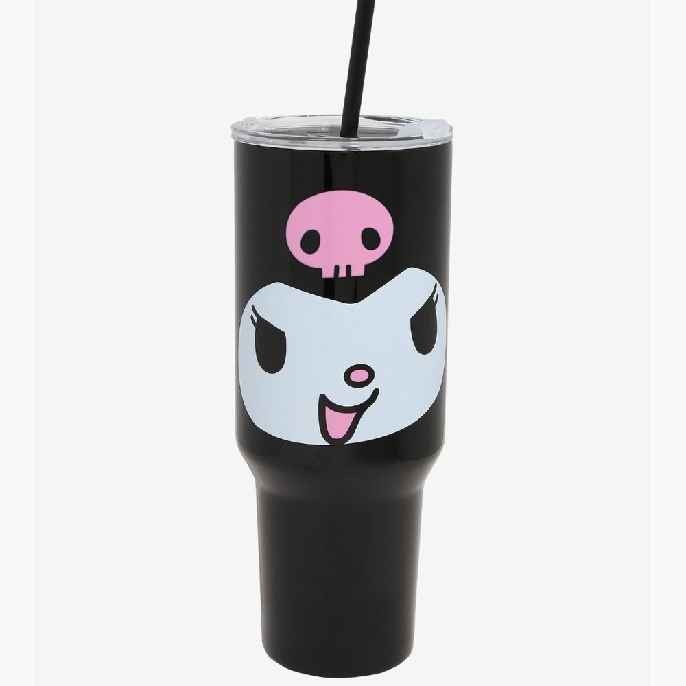 SANRIO Bioworld KUROMI 40 oz Black Stainless Steel Tumbler Travel Mug